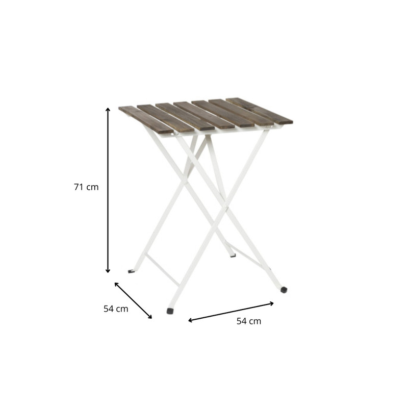 Bistro set Rhodos - bruin/wit - 3-delig