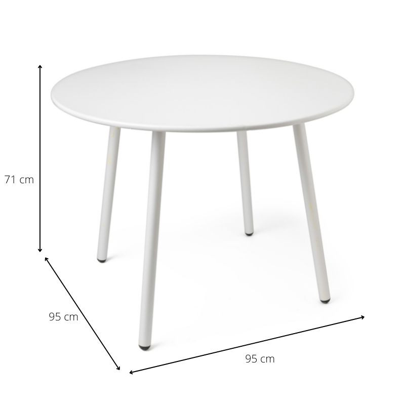 Tuintafel elisa rond - wit - ⌀95x71 cm