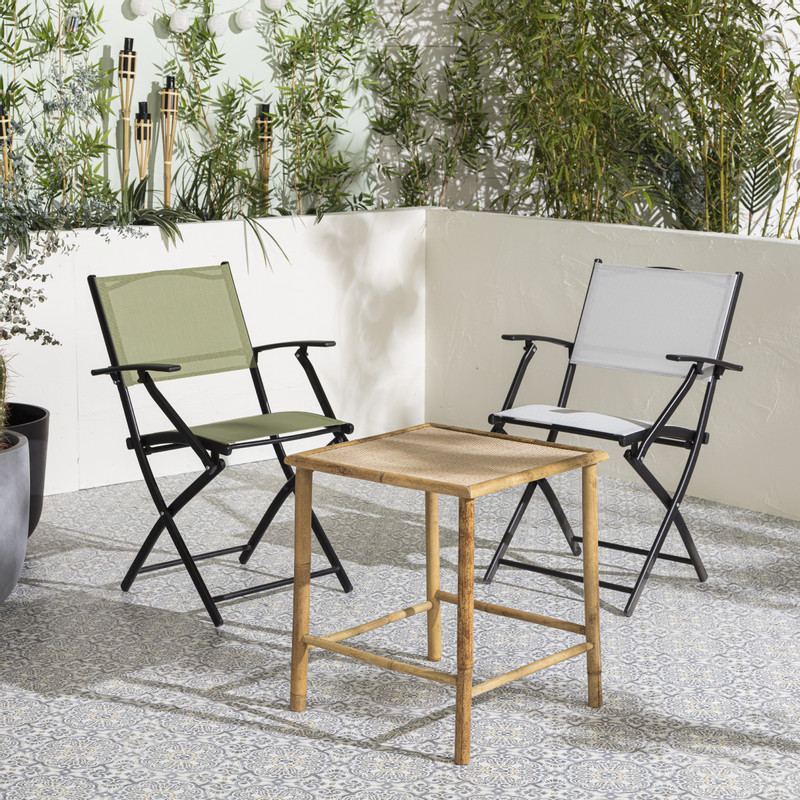 Vouwstoel - wit - met armleuning - 54x56x83.5 cm