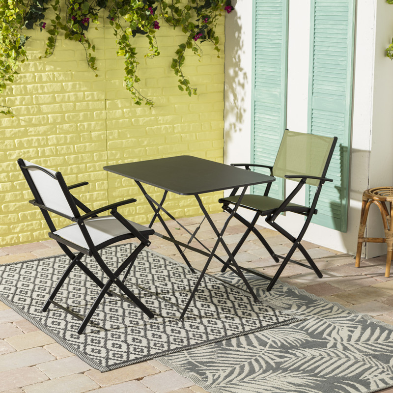 Vouwstoel - wit - met armleuning - 54x56x83.5 cm