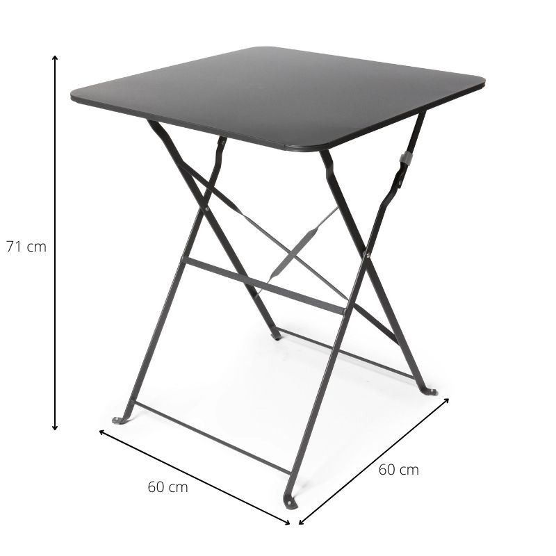 Bistrotafel vierkant - antraciet - 60x60x71 cm