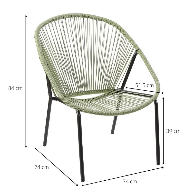 Tuinstoel Hawaii - groen - 74x74x84 cm 
