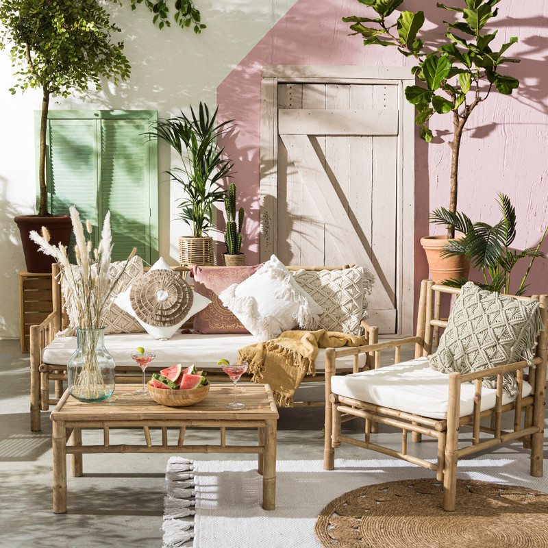 Bamboe bank 3-zits - 180x70x80 cm 