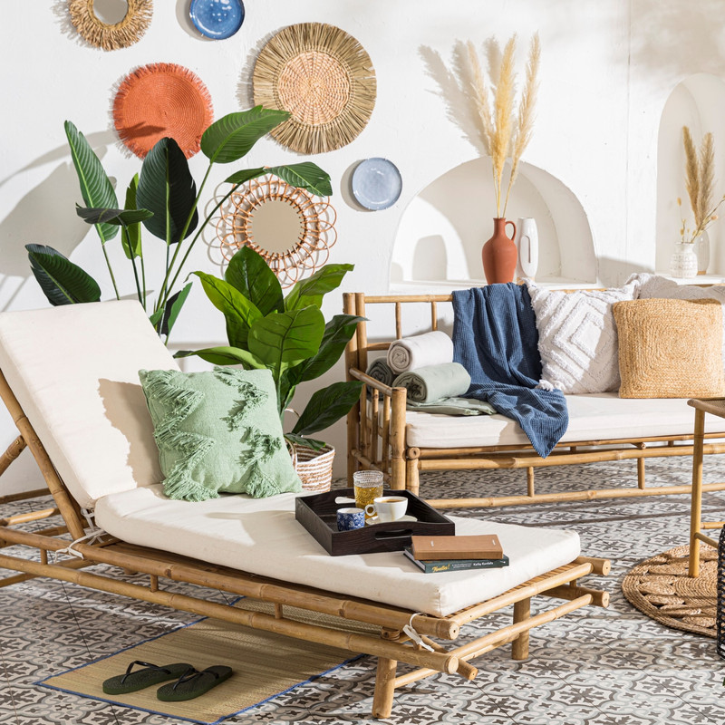 Bamboe bank 3-zits - 180x70x80 cm 