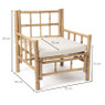 Fauteuil met kussen - bamboe - naturel/wit - 80x70x70 cm 