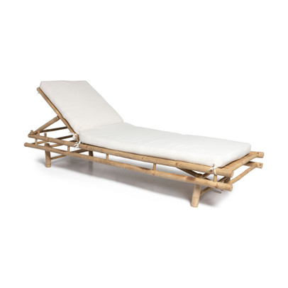 Ligbed met kussen - bamboe - naturel - 30x70x200 cm