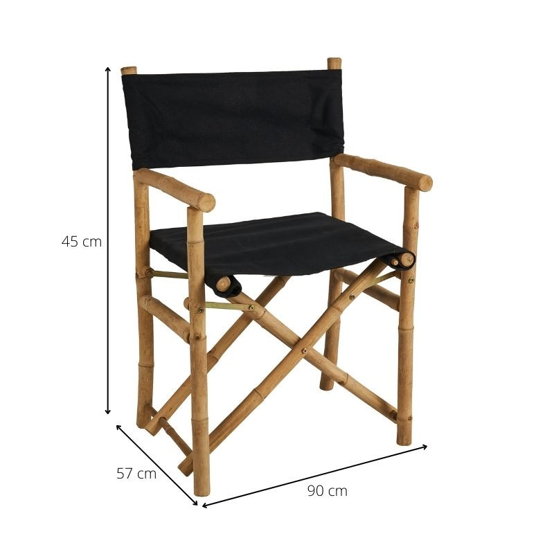 uitzetten poort Identiteit Regisseurstoel bamboe - zwart/naturel - 90x57x45 cm | Xenos