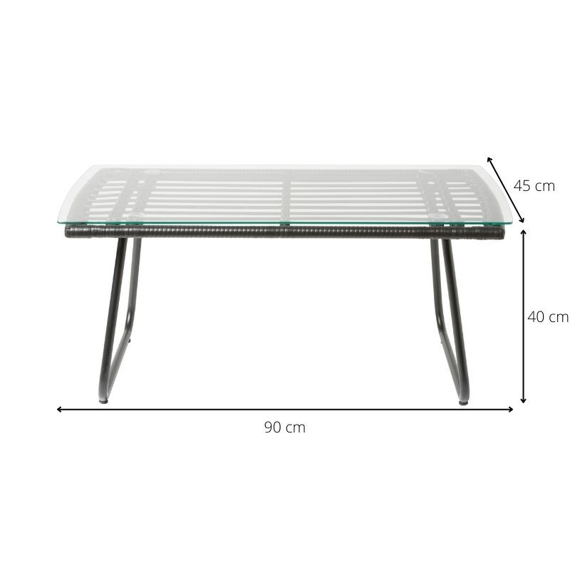 Tuinset Mallorca - zwart - 4-delig