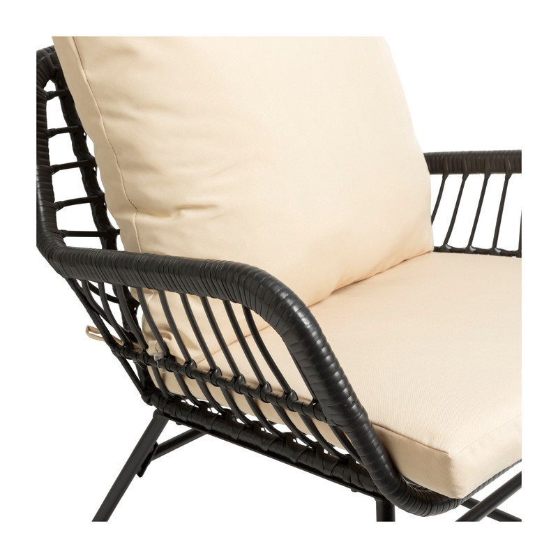 Tuinstoel Mallorca - zwart - 69x67x75 cm