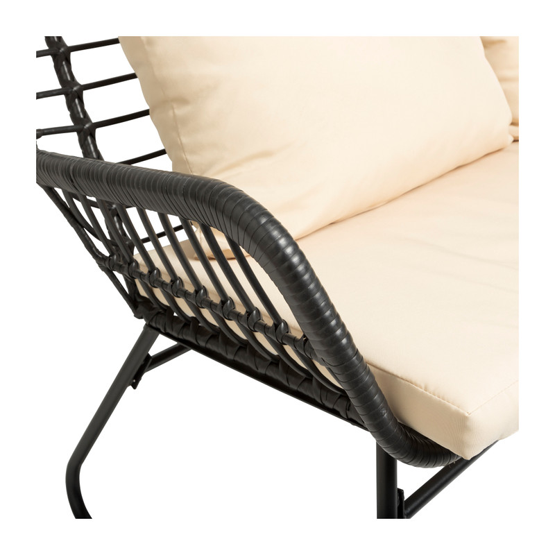 Tuinbank Mallorca - zwart - 69x140x75 cm