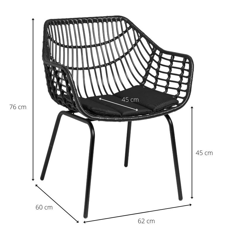 Tuinset Lorraine - zwart- 5-delig