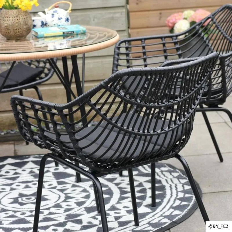 Tuinset Lorraine - zwart- 5-delig