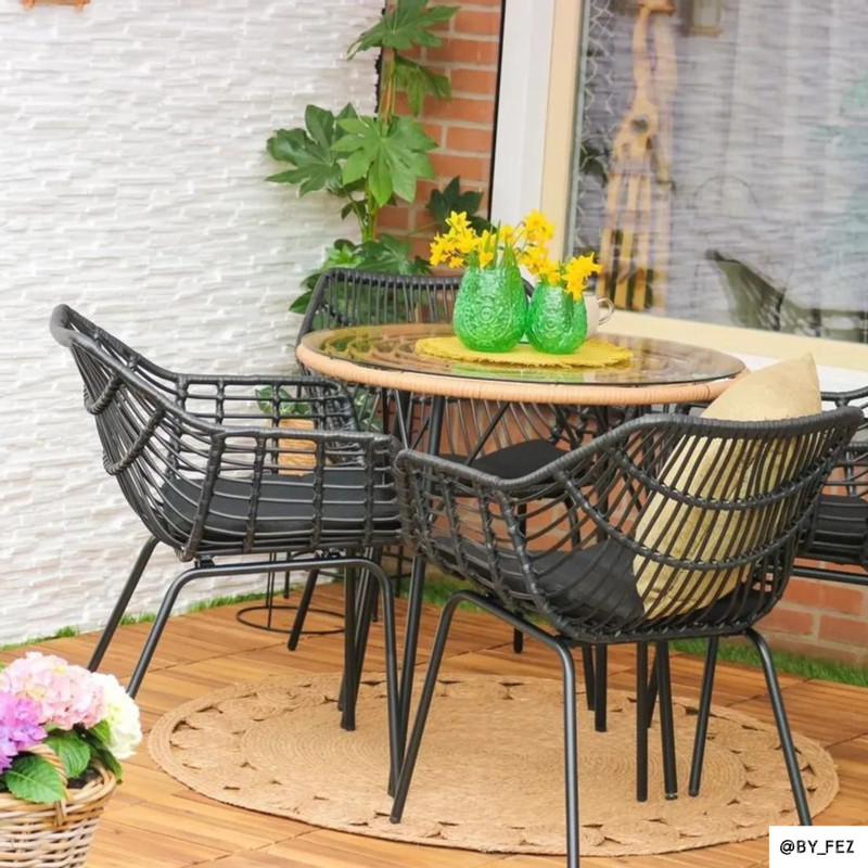 Tuinstoel Lorraine - zwart - 76x62x60 cm