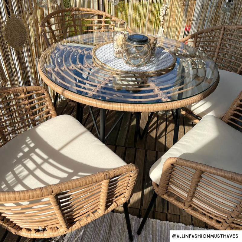 Tuinset Donna - naturel /zwart - 5-delig