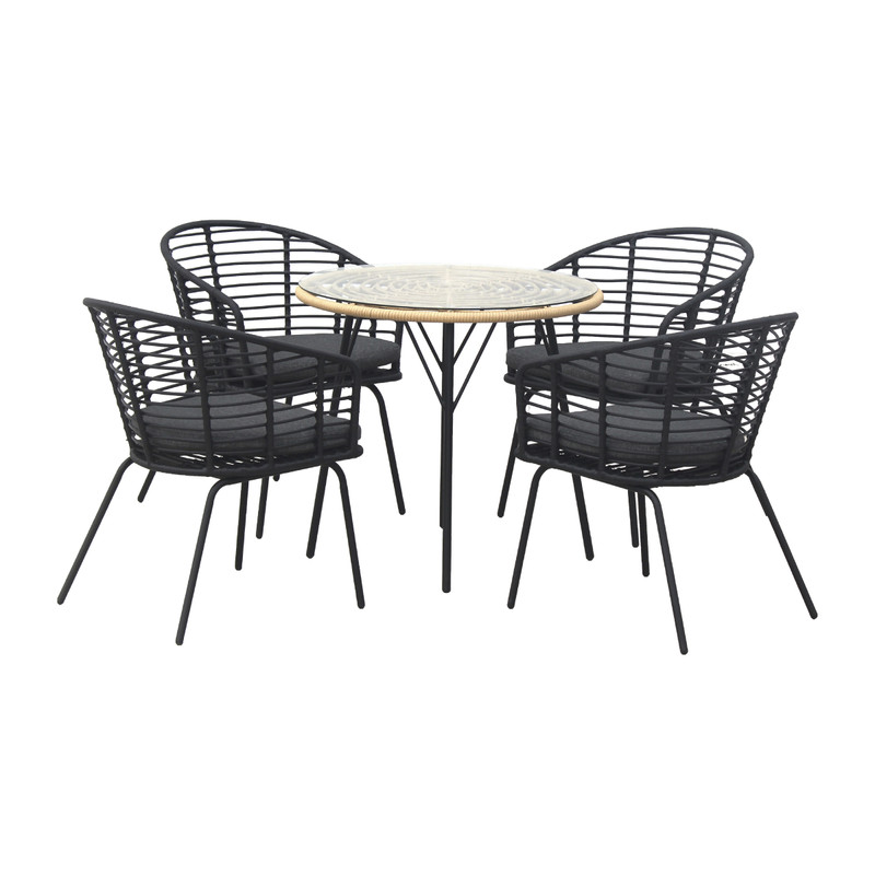 Tuinset Donna - zwart - 5-delig 