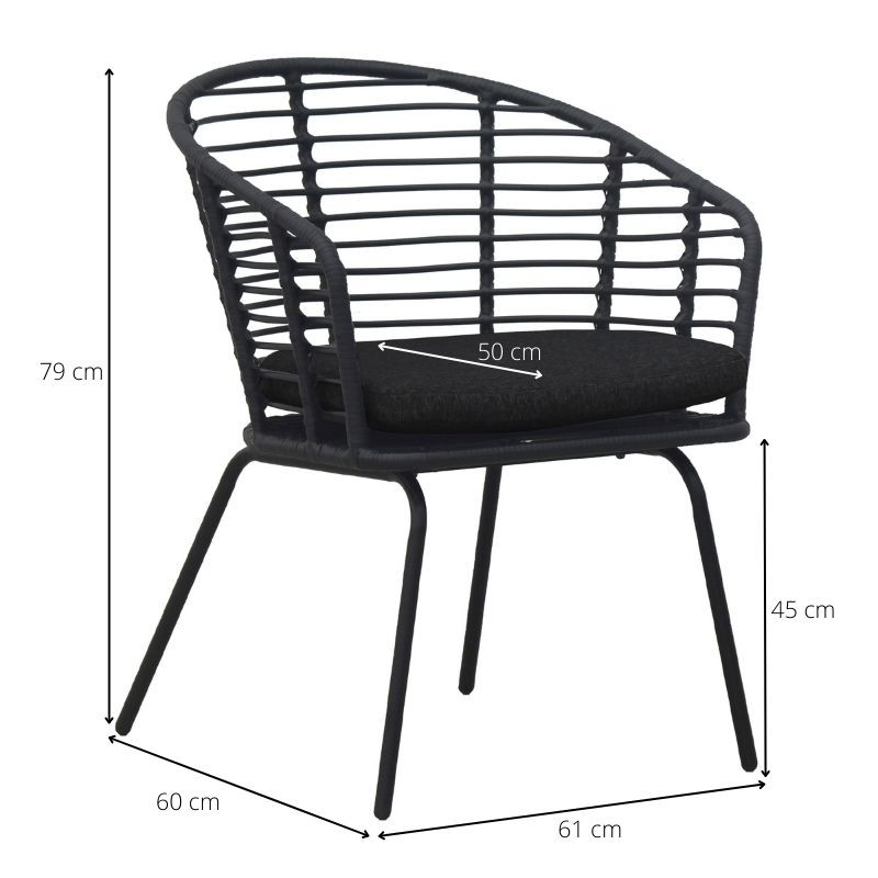 Tuinset Donna - zwart - 5-delig 