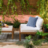 Loungebank acacia - bruin/wit - 120x90x64 cm