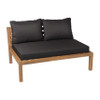 Loungebank acacia - bruin/zwart - 120x90x64 cm