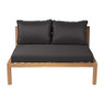 Loungebank acacia - bruin/zwart - 120x90x64 cm 