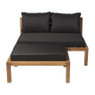 Loungebank acacia - bruin/zwart - 120x90x64 cm 
