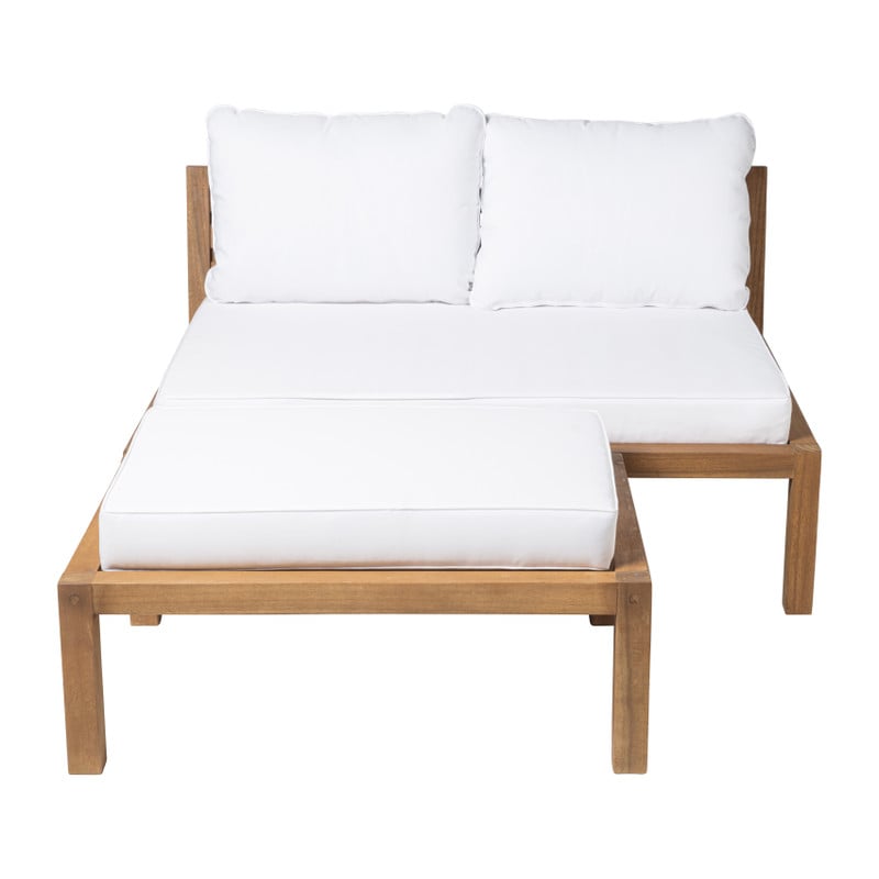 Hocker acacia - bruin/wit - 60x85x30 cm