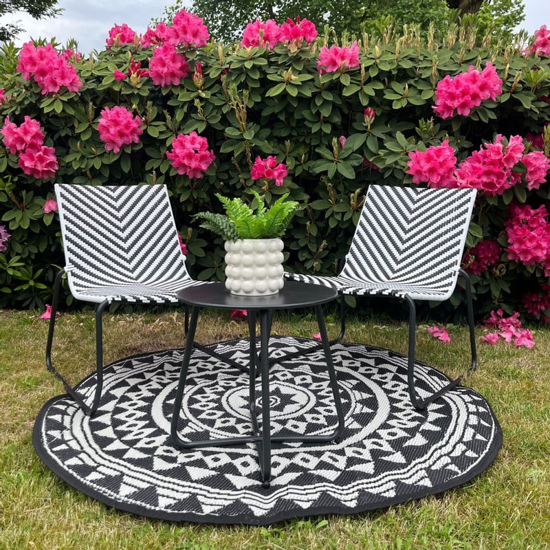 Tuinset Costa - zwart/wit - 3-delig