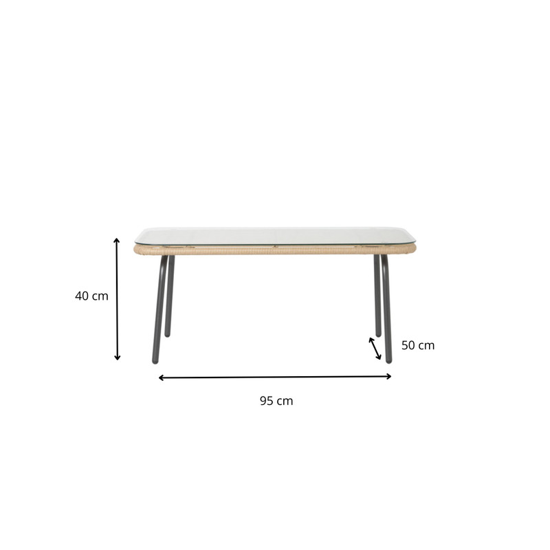 Tuinset Rhodos met kussens - 4-delig - metaal/polyester