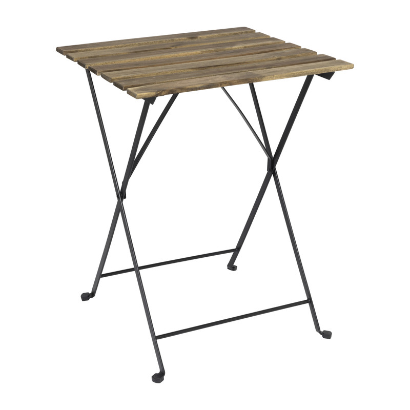 Bistro set Rhodos - hout/metaal - bruin/zwart - 3-delig