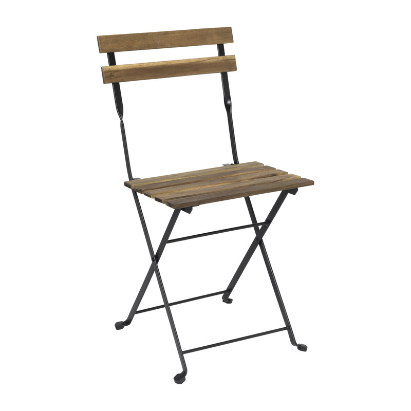 Bistro set Rhodos - hout/metaal - bruin/zwart - 3-delig