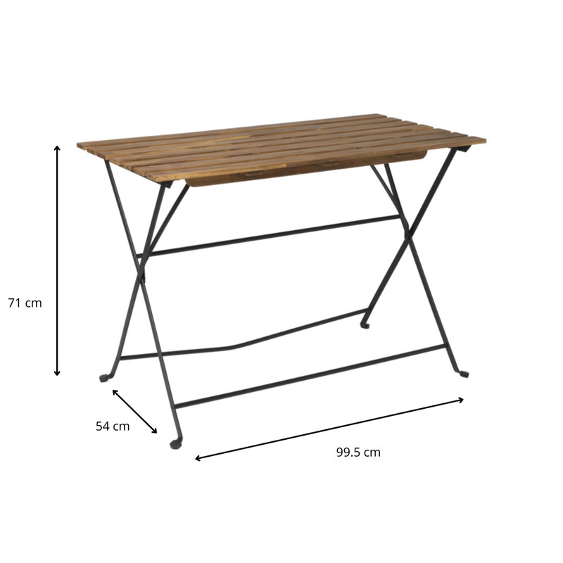 Bistro set Rhodos  - hout/metaal - bruin/zwart - 5-delig
