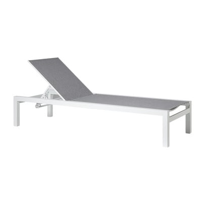 Ligbed Sevilla - wit/grijs - 35x70x190 cm