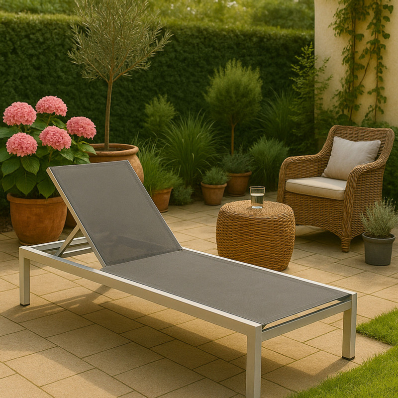 Ligbed Sevilla - grijs - 35x70x190 cm