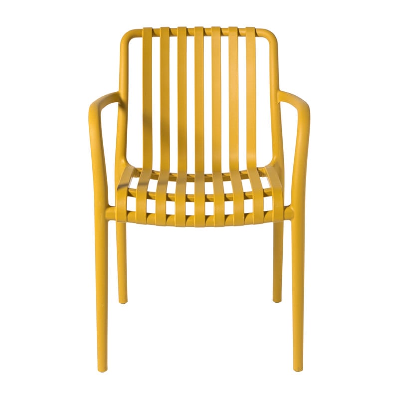 Tuinstoel Lea met armleuning - geel - 80.5x58x55 cm