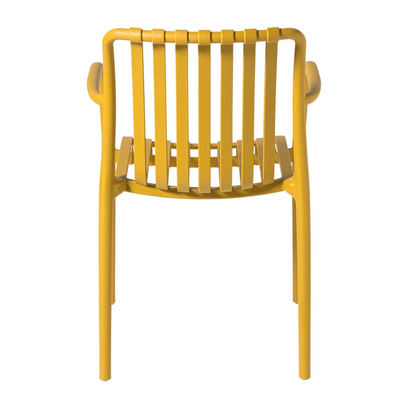 Tuinstoel Lea met armleuning - geel - 80.5x58x55 cm