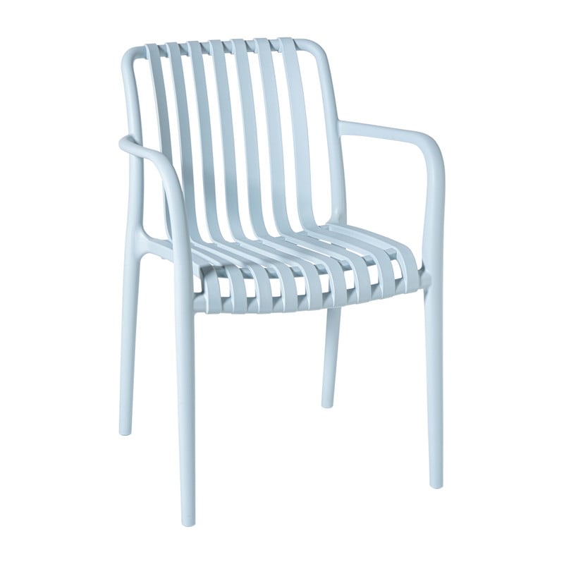 Tuinstoel Lea met armleuning - blauw - 80.5x58x55 cm