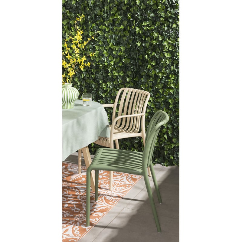 Stapelbare tuinstoel Lea met armleuning - lichtgroen - 80.5x58x55 cm