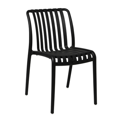 Stapelbare tuinstoel Lea - zwart - 80.5x58.5x47 cm
