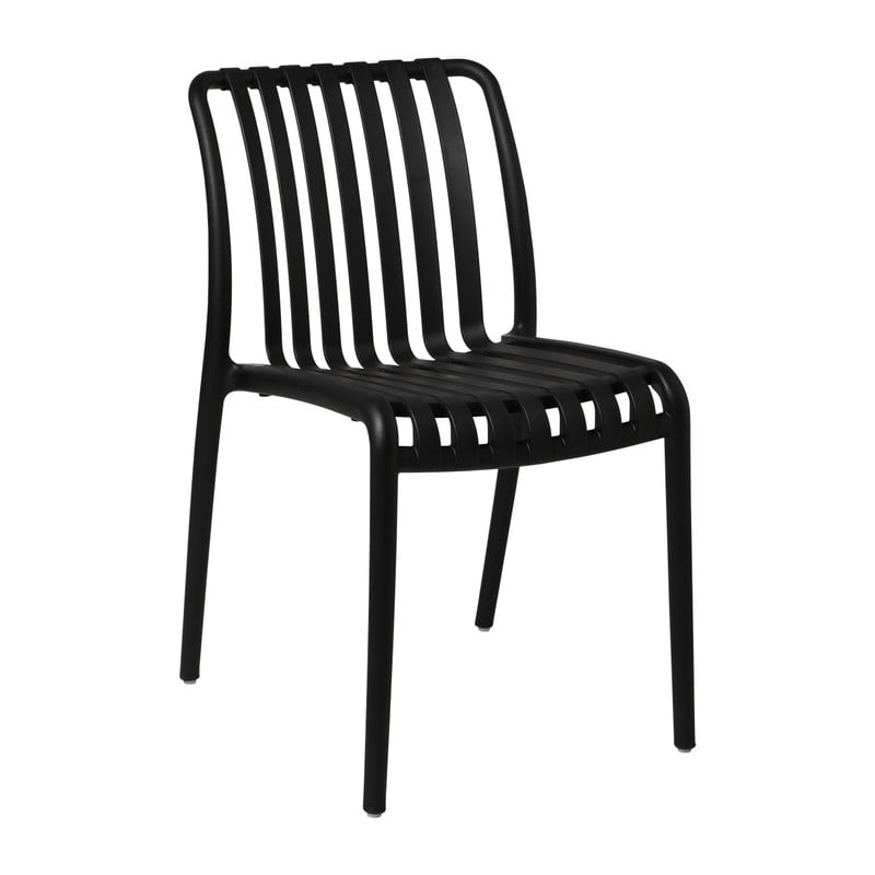 Stapelbare tuinstoel Lea - zwart - 80.5x58.5x47 cm