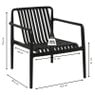 Tuinfauteuil Lea - zwart - 75.5x75.5x66.5 cm