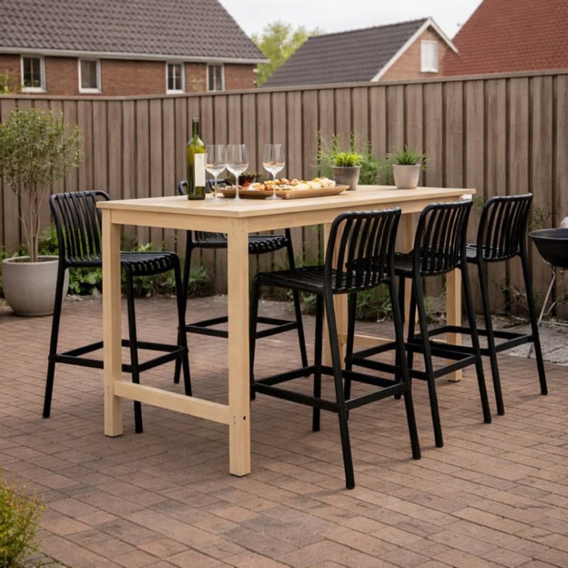 Barkruk Lea - zwart - 103x50x43 cm