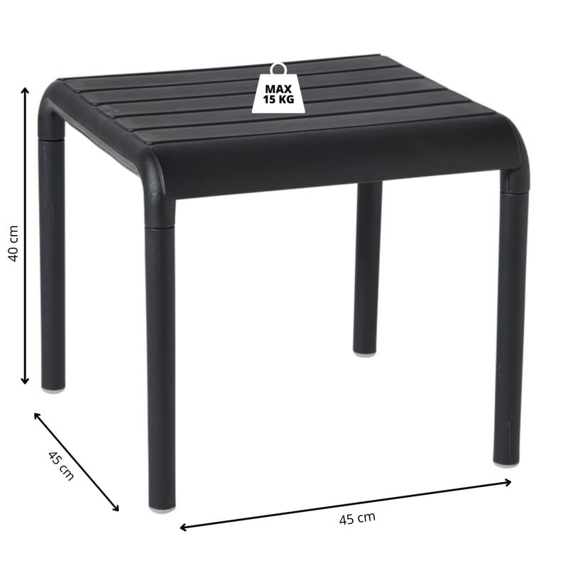 Tuintafeltje Lea - zwart - 40x45x45 cm