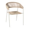 Tuinstoel gevlochten Capri met armleuning - beige