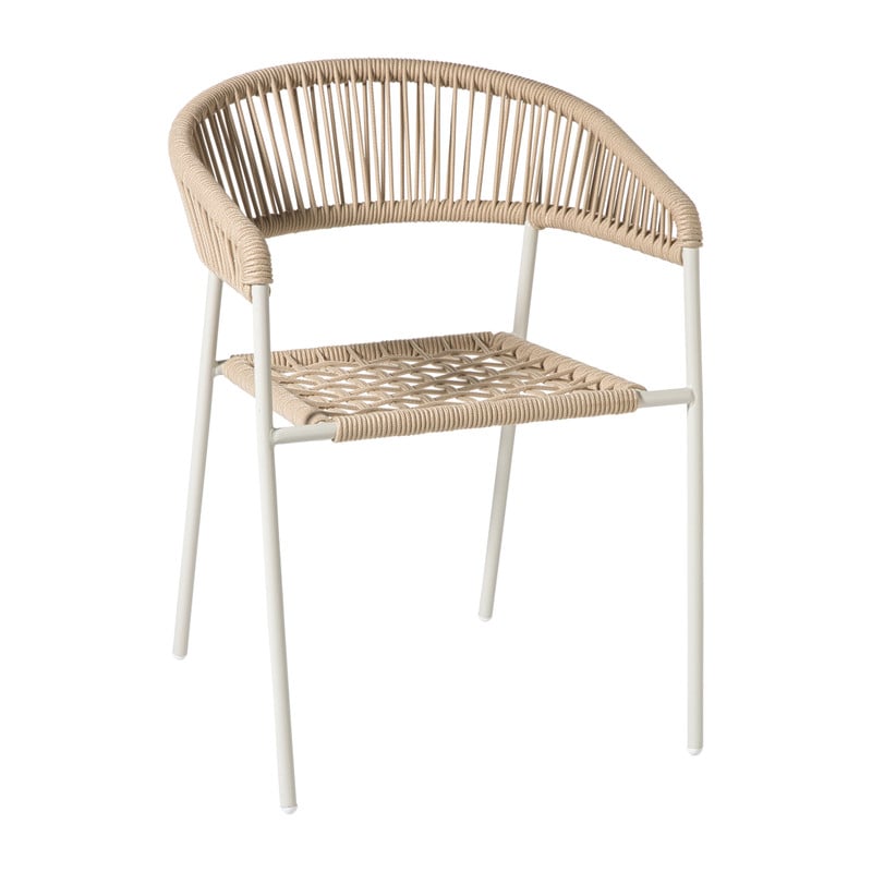 Tuinstoel gevlochten Capri - beige - 78x60.5x56 cm