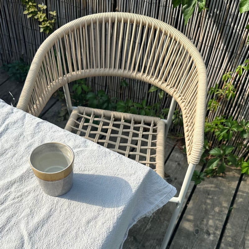 Tuinstoel gevlochten Capri - beige - 78x60.5x56 cm