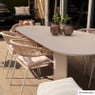 Tuinstoel gevlochten Capri met armleuning - beige