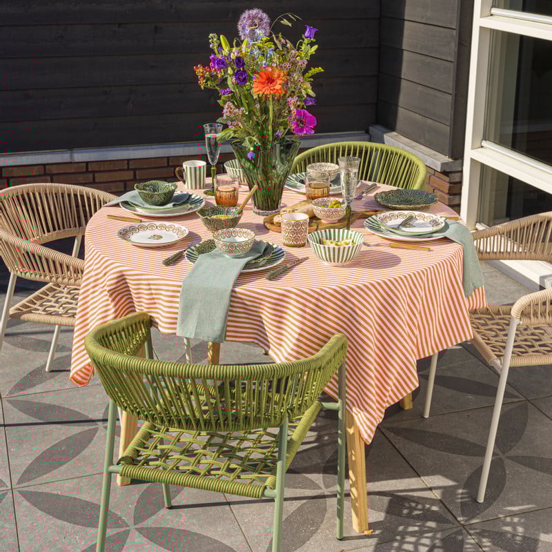 Tuinstoel gevlochten Capri met armleuning - groen