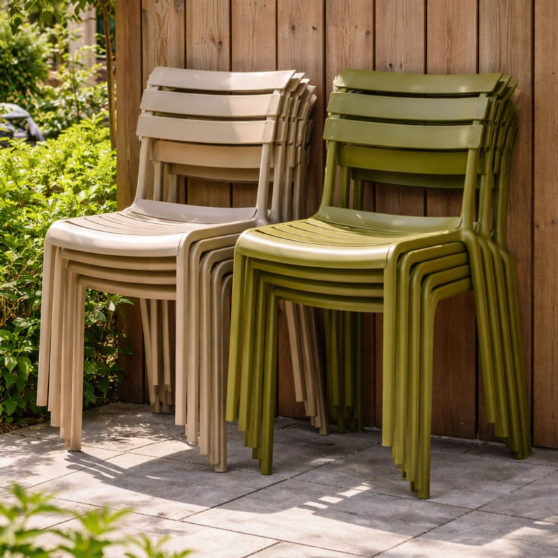 Stapelbare tuinstoel Napoli - groen - 83x55x48 cm