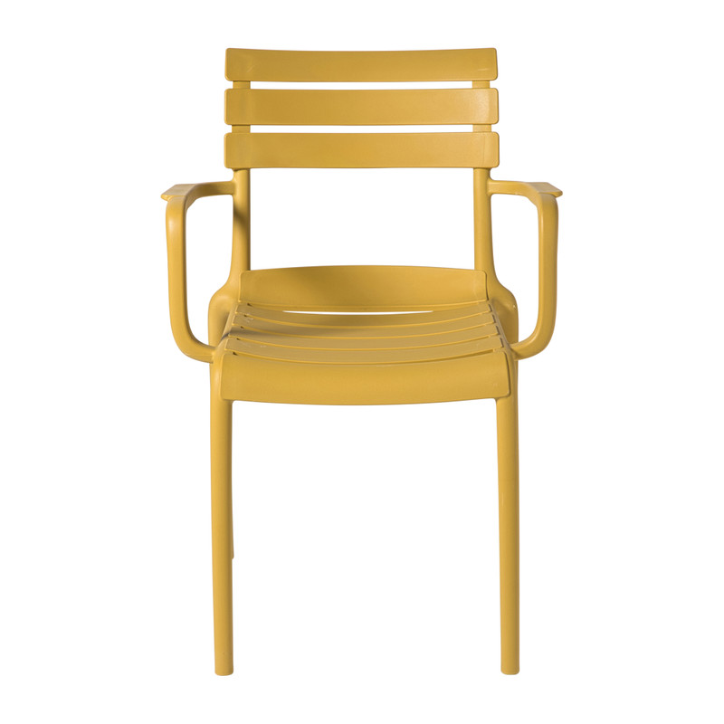 Tuinstoel met armleuning Napoli - geel - 83x55x48 cm