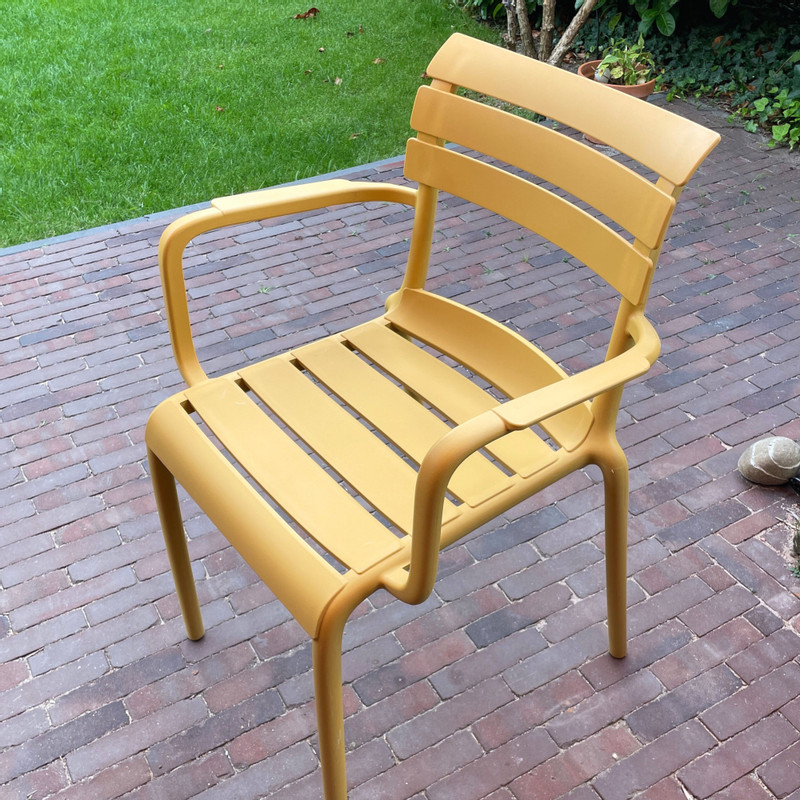 Tuinstoel met armleuning Napoli - geel - 83x55x48 cm