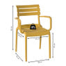 Tuinstoel met armleuning Napoli - geel - 83x55x48 cm
